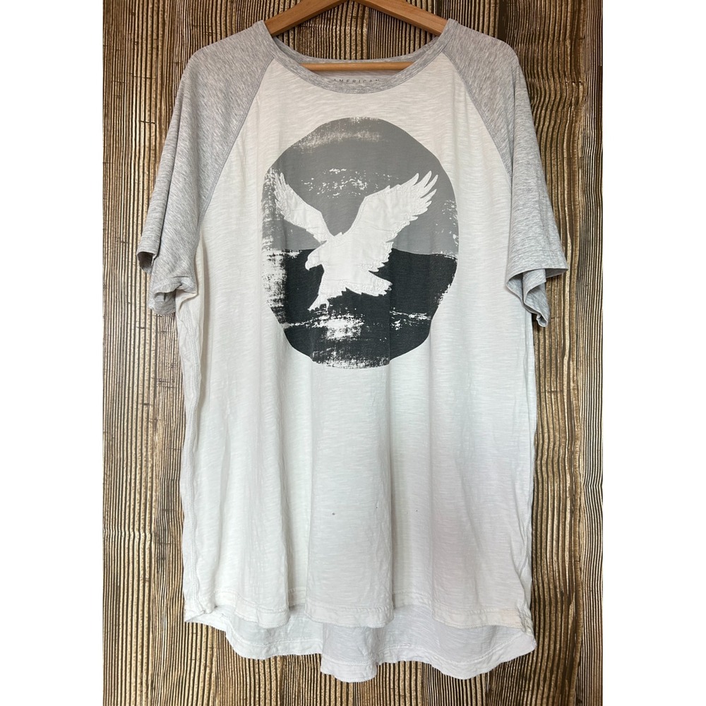 American Eagle Y2K Mens T Shirt Textured Flying Eagle Preppy Sz XXL Read-Flaws